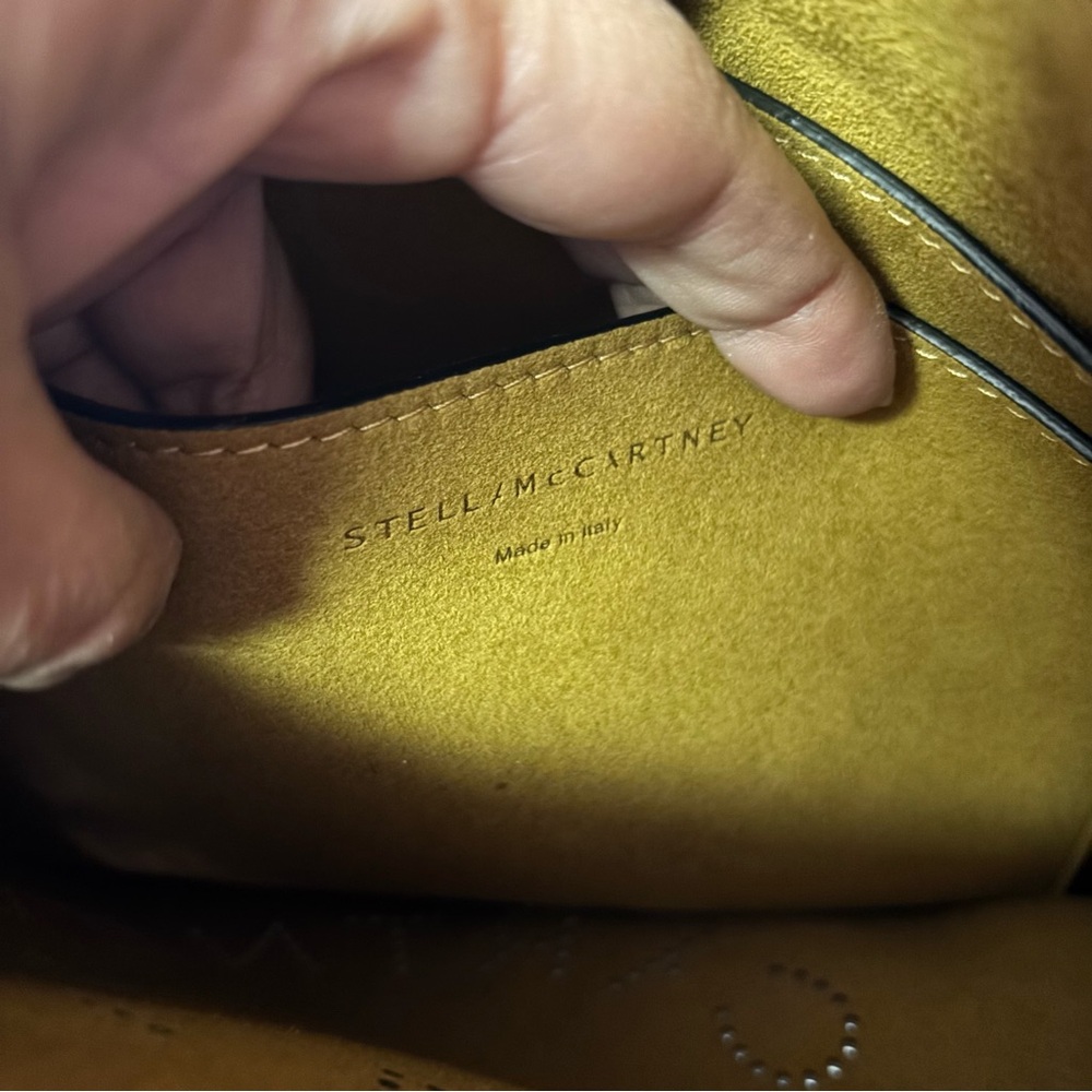 Stella McCartney Black Faux Leather Perorated Logo Small Preppy Crossbody Bag - Picture 8 of 13